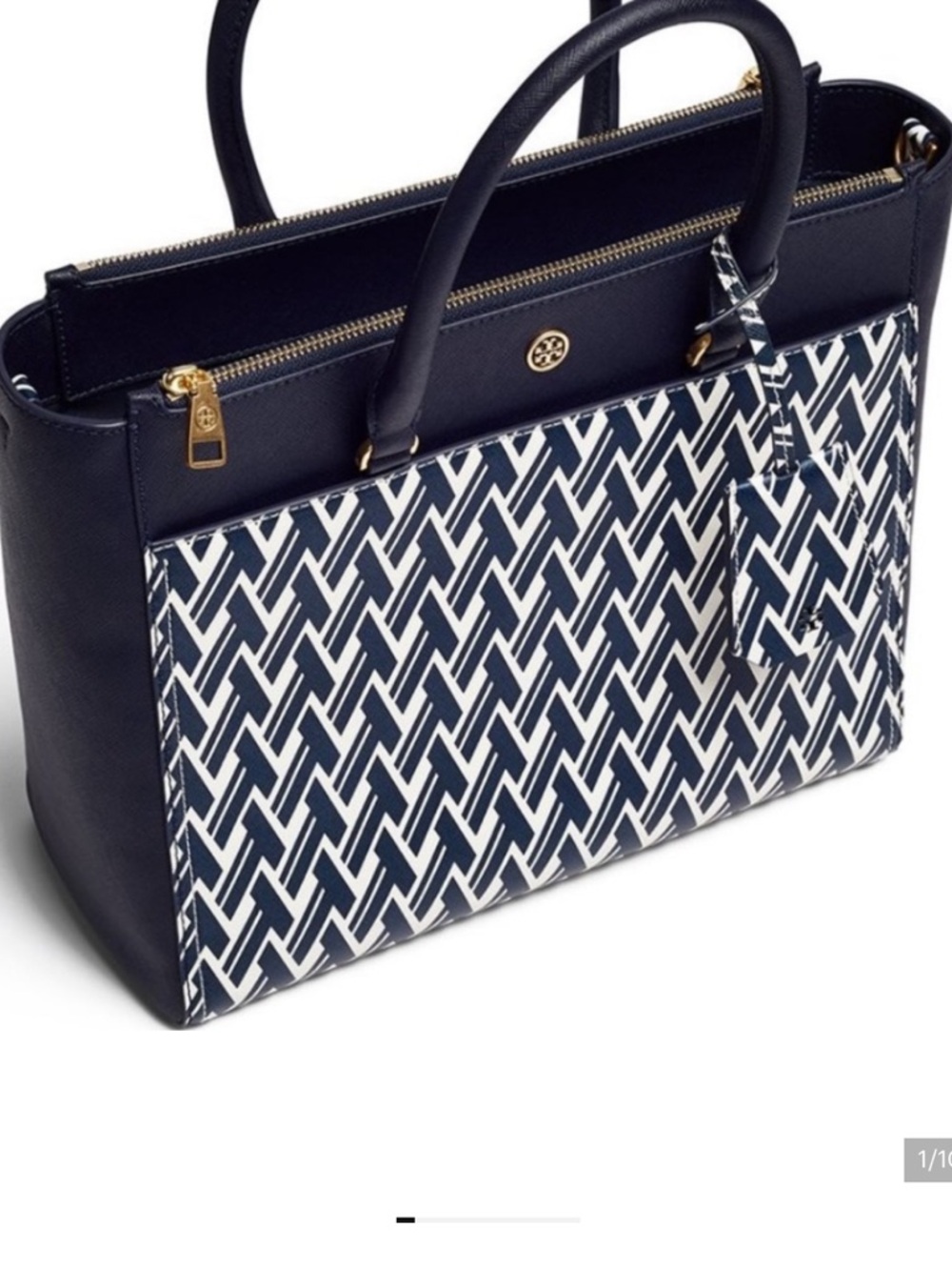 NWT Tory Burch Navy Lattice Bag
